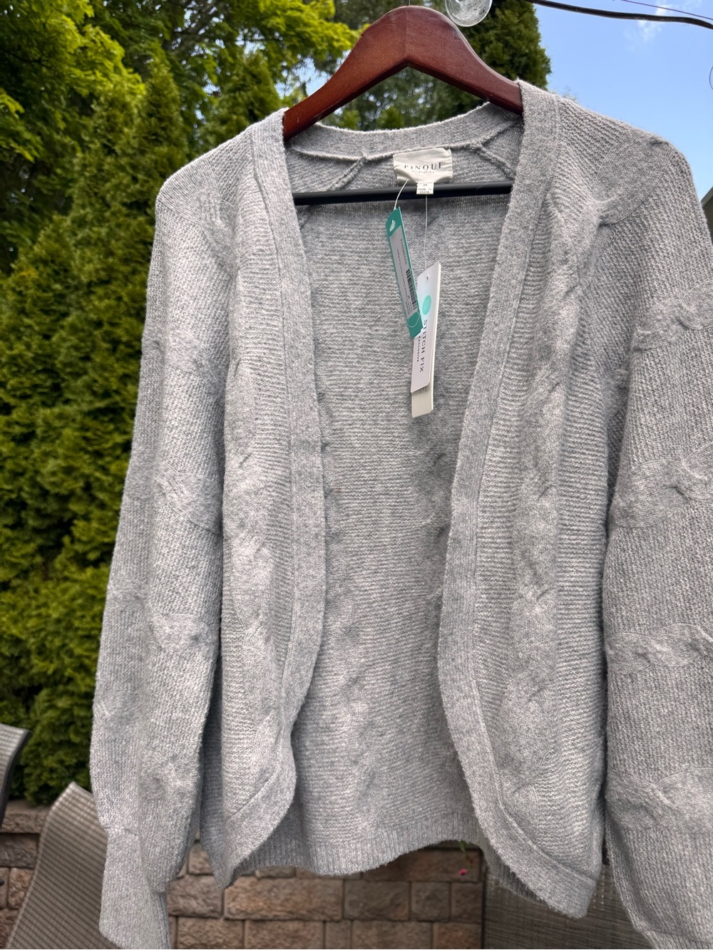 NWT Pique Gray Flores Cabled Open Front Cardigan - Stitch Fix
